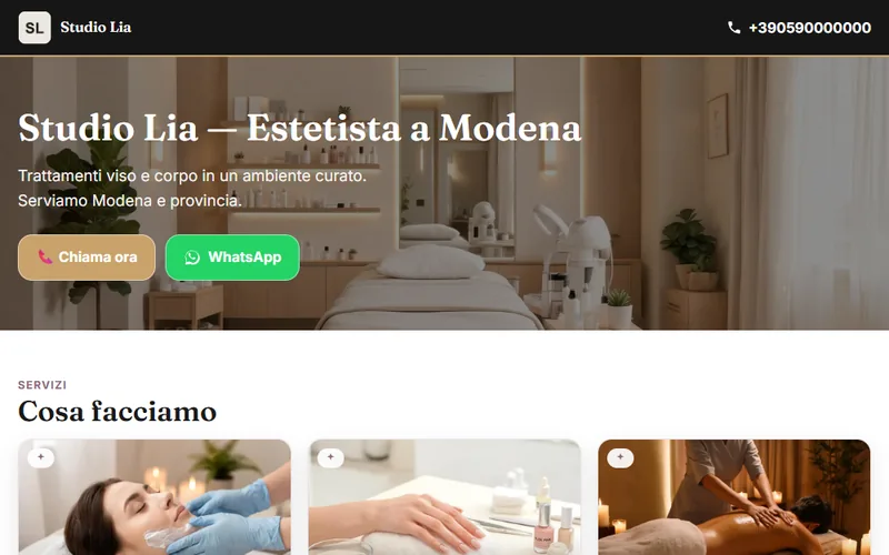 Esempio di pagina per benessere