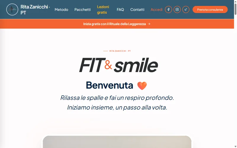 Sito realizzato per Fit & Smile — personal trainer